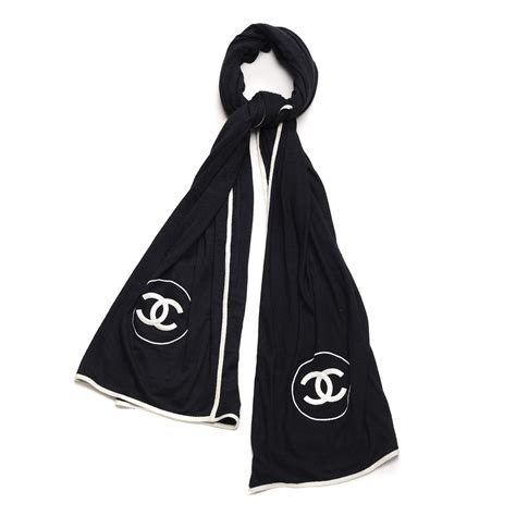 black chanel cashmere scarf|cashmere Chanel scarf for women.